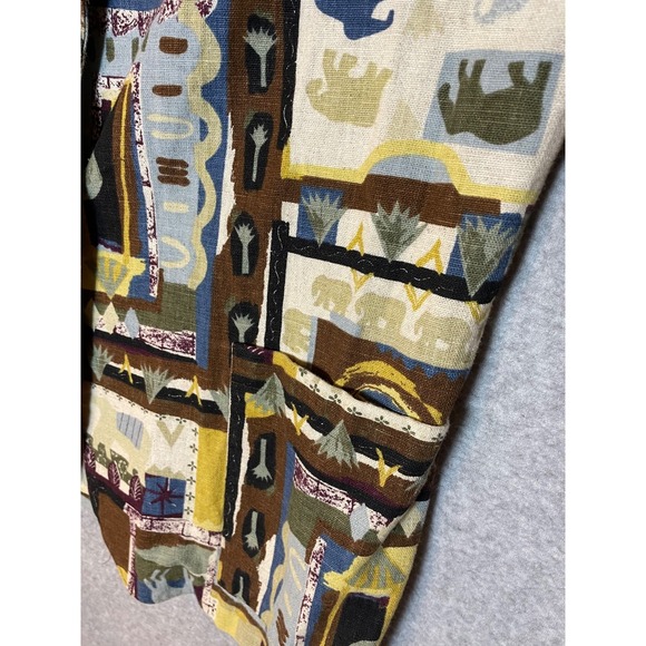 Vintage Danielle B Blazer Cotton Flax Womens Large Made in USA Safari Animal - Picture 7 of 11